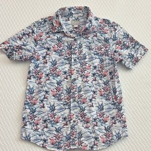 Place Kids Floral Button-Down Shirt - Blue and Red